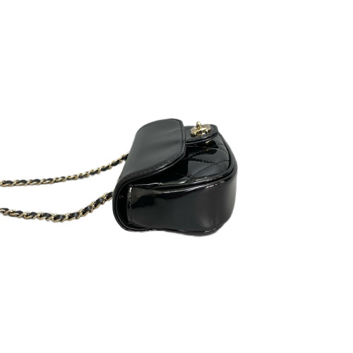 Chanel Quilted Flap Bag Patent Calfskin Black