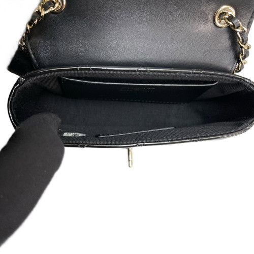 Chanel Quilted Flap Bag Patent Calfskin Black