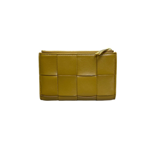 Bottega Veneta Compact Wallet Calfskin Maxi Intrecciato Copper