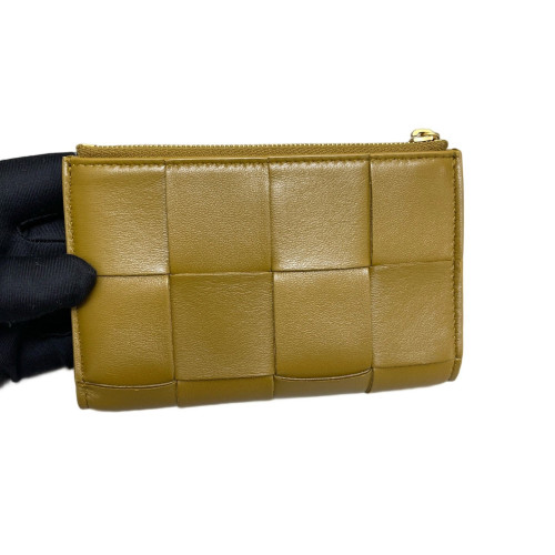 Bottega Veneta Compact Wallet Calfskin Maxi Intrecciato Copper