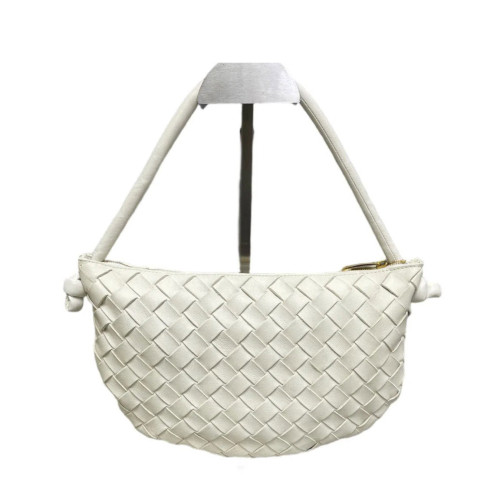 Bottega Veneta Shoulder Bag Calfskin Intrecciato White