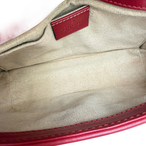 Gucci Chevron Small GG Marmont Calfskin Red