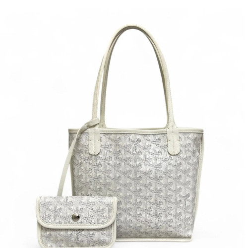 Goyard Anjou Mini Goyardine White Grey Goyard Anjou Mini Goyardine White Grey