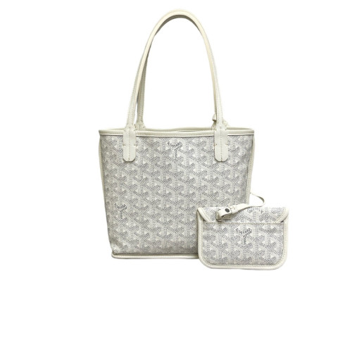 Goyard Anjou Mini Goyardine White Grey Goyard Anjou Mini Goyardine White Grey