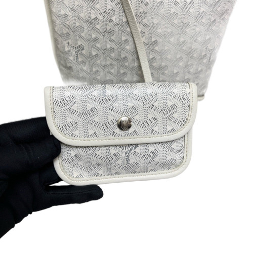 Goyard Anjou Mini Goyardine White Grey Goyard Anjou Mini Goyardine White Grey