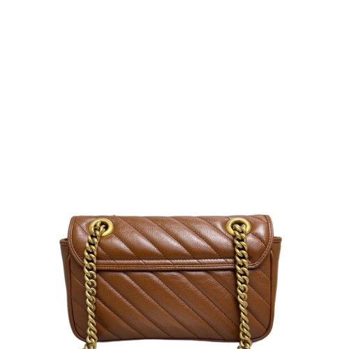 Gucci Matelasse Mini GG Marmont Calfskin Tan