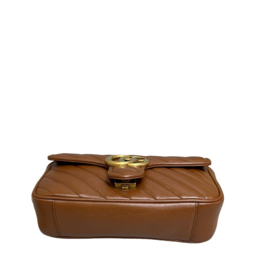 Gucci Matelasse Mini GG Marmont Calfskin Tan