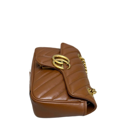 Gucci Matelasse Mini GG Marmont Calfskin Tan