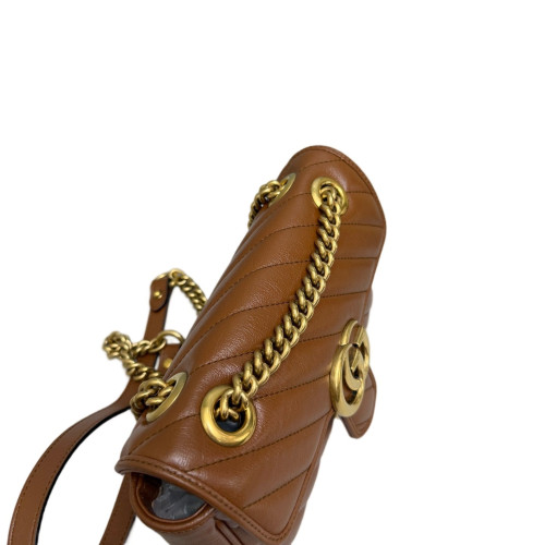 Gucci Matelasse Mini GG Marmont Calfskin Tan