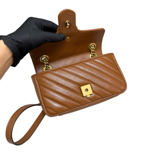 Gucci Matelasse Mini GG Marmont Calfskin Tan