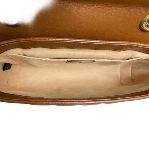 Gucci Matelasse Mini GG Marmont Calfskin Tan
