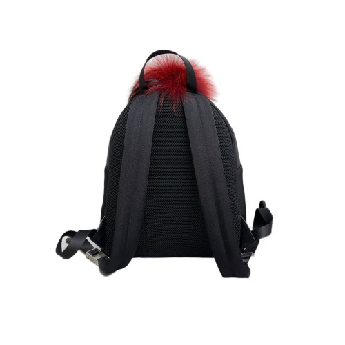 Fendi Monster Eyes Medium Backpack Nylon Calfskin Snakeskin Black Pink White
