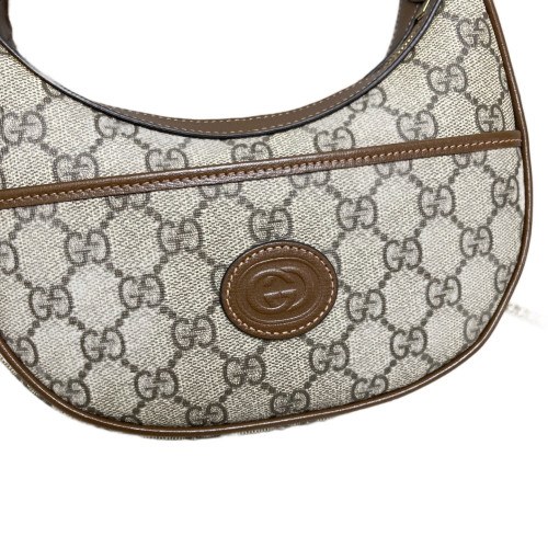 Gucci Mini Ophidia Half Moon Hobo GG Supreme Monogram Tan