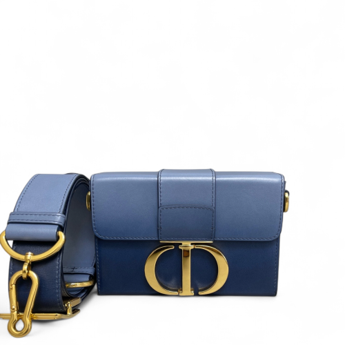 Dior 30 Montaigne Mini Box Bag Calfskin Blue