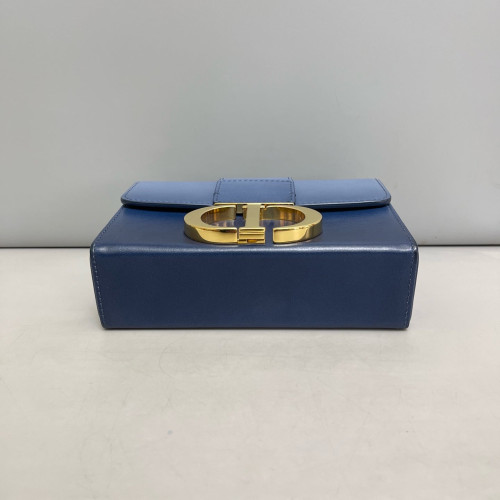 Dior 30 Montaigne Mini Box Bag Calfskin Blue
