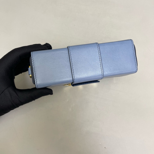 Dior 30 Montaigne Mini Box Bag Calfskin Blue