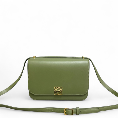 Loewe Medium Goya Flap Bag Smooth Calfskin Green Loewe Medium Goya Flap Bag Smooth Calfskin Green