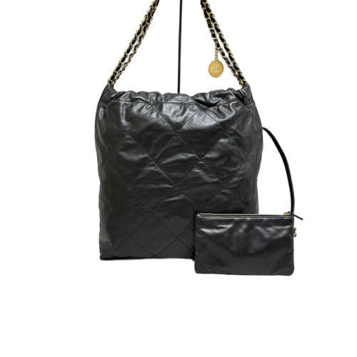 Chanel Quilted Medium 22 Calfskin Black