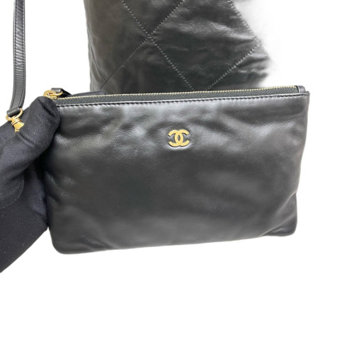 Chanel Quilted Medium 22 Calfskin Black