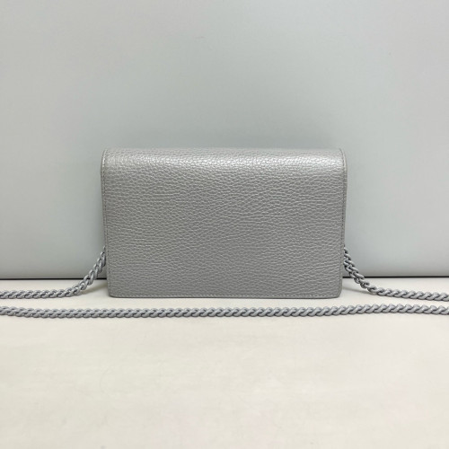 Gucci Wallet On Chain WOC Grained Calfskin Grey