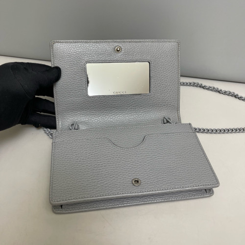 Gucci Wallet On Chain WOC Grained Calfskin Grey