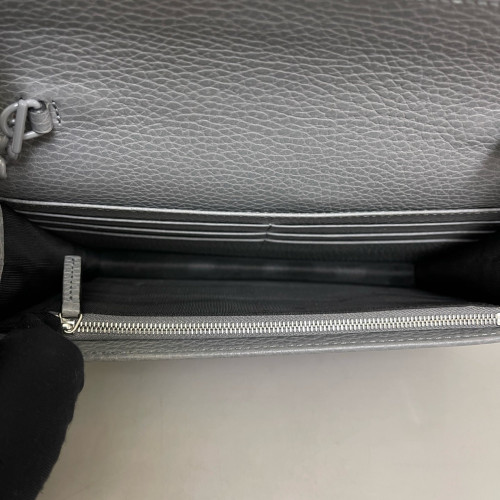 Gucci Wallet On Chain WOC Grained Calfskin Grey