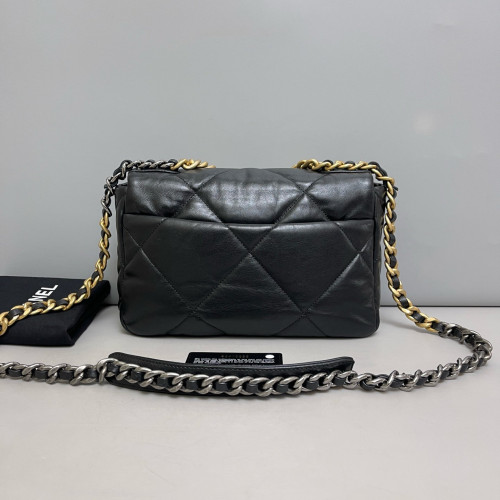Chanel Quilted Small 19 Flag Lambskin Black Chanel Quilted Small 19 Flag Lambskin Black