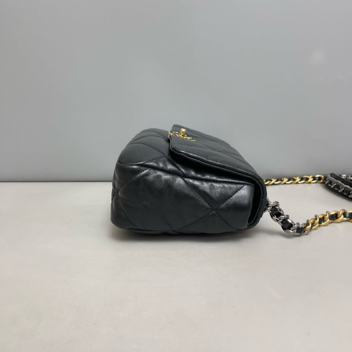 Chanel Quilted Small 19 Flag Lambskin Black Chanel Quilted Small 19 Flag Lambskin Black