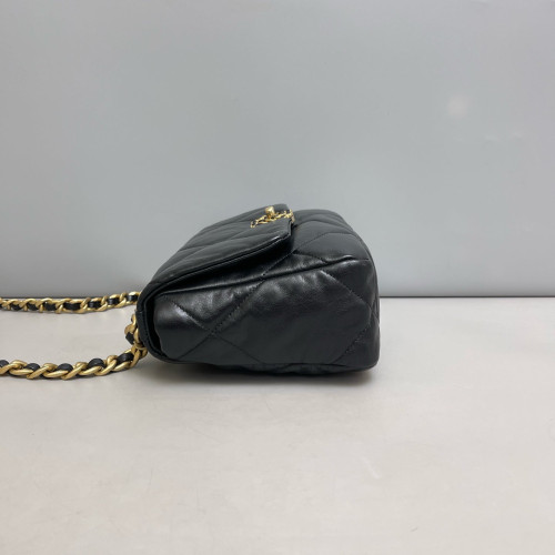Chanel Quilted Small 19 Flag Lambskin Black Chanel Quilted Small 19 Flag Lambskin Black