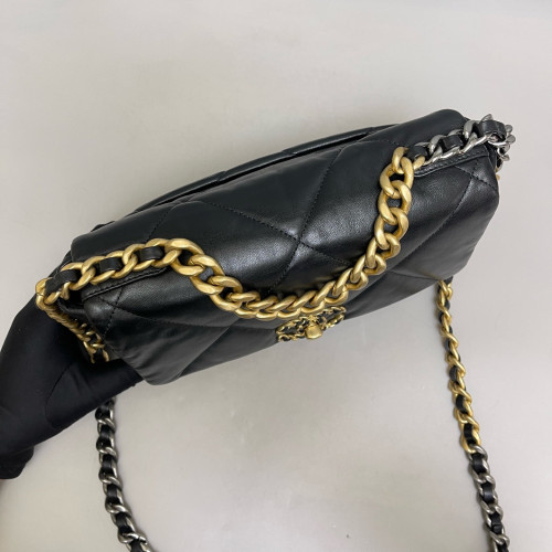 Chanel Quilted Small 19 Flag Lambskin Black Chanel Quilted Small 19 Flag Lambskin Black