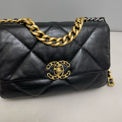 Chanel Quilted Small 19 Flag Lambskin Black Chanel Quilted Small 19 Flag Lambskin Black