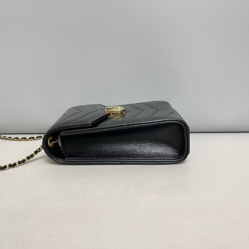 Chanel Quilted Phone Holder Calfskin Black