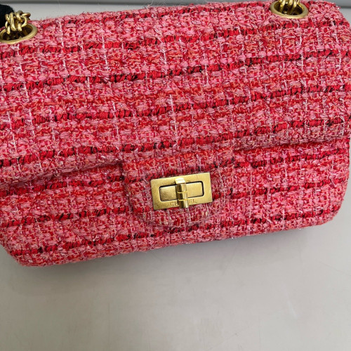 Chanel 2.55 224 Reissue Flap Tweed Pink