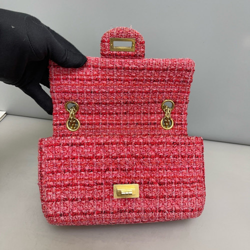 Chanel 2.55 224 Reissue Flap Tweed Pink