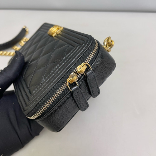 Chanel Quilted Boy Camera Case Grained Calfskin Black Chanel Quilted Boy Camera Case Grained Calfskin Black