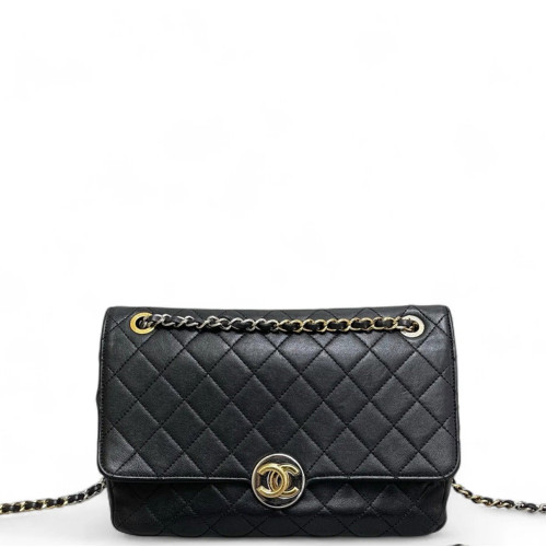 Chanel Quilted Flap Bag Calfskin Black