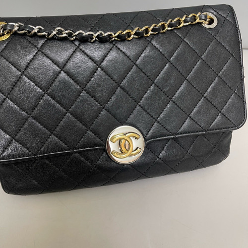 Chanel Quilted Flap Bag Calfskin Black