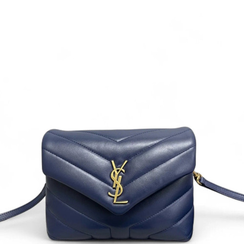 Yves Saint Laurent Toy Loulou Crossbody Bag Soft Calfskin Blue Yves Saint Laurent Toy Loulou Crossbody Bag Soft Calfskin Blue