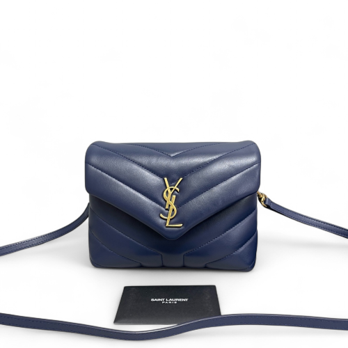 Yves Saint Laurent Toy Loulou Crossbody Bag Soft Calfskin Blue Yves Saint Laurent Toy Loulou Crossbody Bag Soft Calfskin Blue