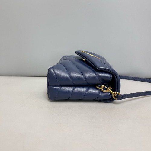 Yves Saint Laurent Toy Loulou Crossbody Bag Soft Calfskin Blue Yves Saint Laurent Toy Loulou Crossbody Bag Soft Calfskin Blue