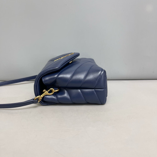 Yves Saint Laurent Toy Loulou Crossbody Bag Soft Calfskin Blue Yves Saint Laurent Toy Loulou Crossbody Bag Soft Calfskin Blue