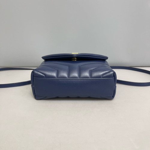 Yves Saint Laurent Toy Loulou Crossbody Bag Soft Calfskin Blue Yves Saint Laurent Toy Loulou Crossbody Bag Soft Calfskin Blue