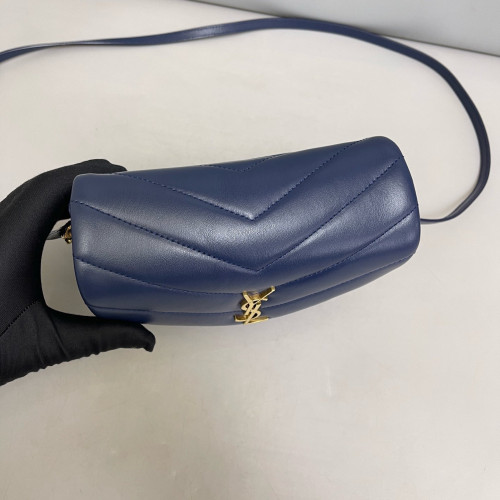 Yves Saint Laurent Toy Loulou Crossbody Bag Soft Calfskin Blue Yves Saint Laurent Toy Loulou Crossbody Bag Soft Calfskin Blue