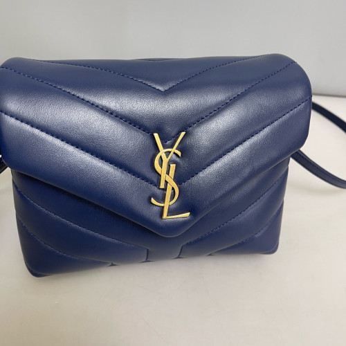 Yves Saint Laurent Toy Loulou Crossbody Bag Soft Calfskin Blue Yves Saint Laurent Toy Loulou Crossbody Bag Soft Calfskin Blue