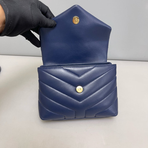 Yves Saint Laurent Toy Loulou Crossbody Bag Soft Calfskin Blue Yves Saint Laurent Toy Loulou Crossbody Bag Soft Calfskin Blue