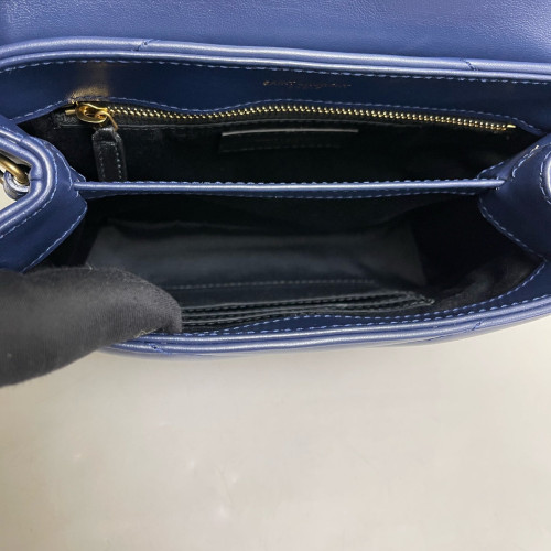 Yves Saint Laurent Toy Loulou Crossbody Bag Soft Calfskin Blue Yves Saint Laurent Toy Loulou Crossbody Bag Soft Calfskin Blue