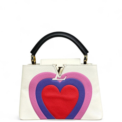 Louis Vuitton Capucines BB Calfskin White Black Pink