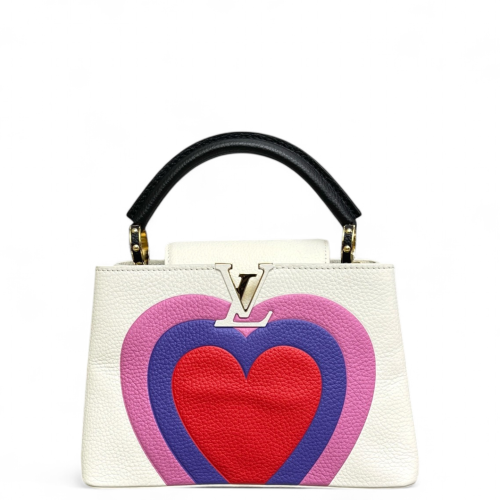 Louis Vuitton Capucines BB Calfskin White Black Pink