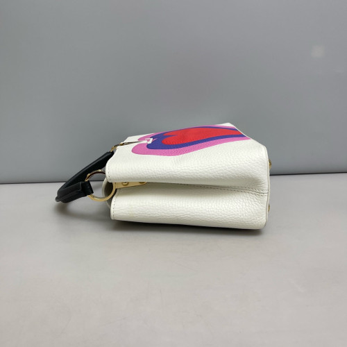 Louis Vuitton Capucines BB Calfskin White Black Pink