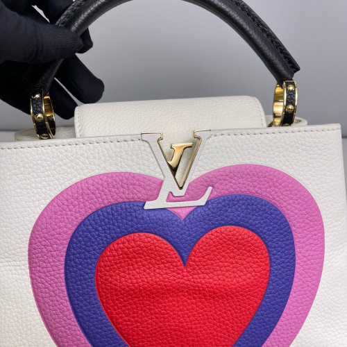 Louis Vuitton Capucines BB Calfskin White Black Pink